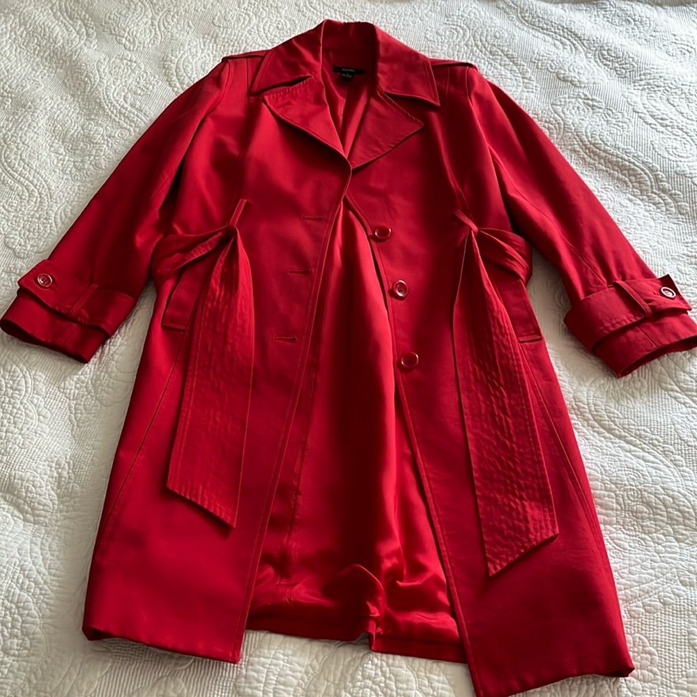 Red trench coat